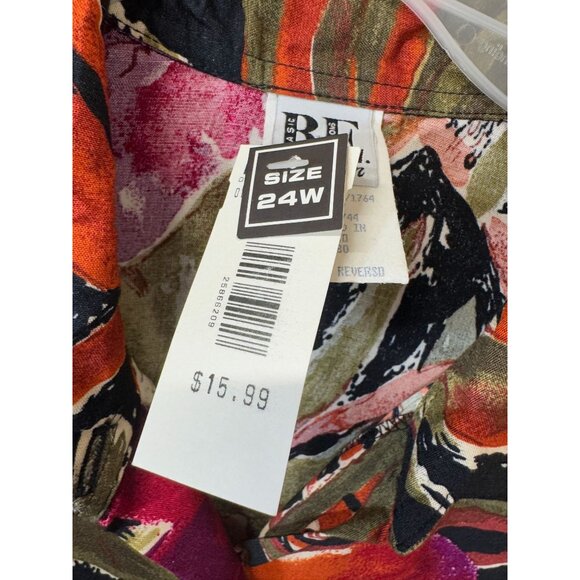 Basic Editions Woman Plus Size Shirt and Shorts Set 22W 24W Pink Floral Print NW - Picture 4 of 8